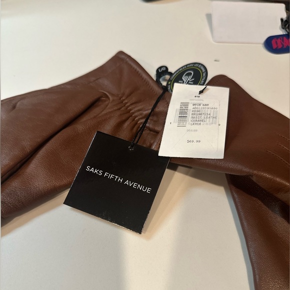 Asks Fidth Avenue brown leather gloves, large - Picture 2 of 3